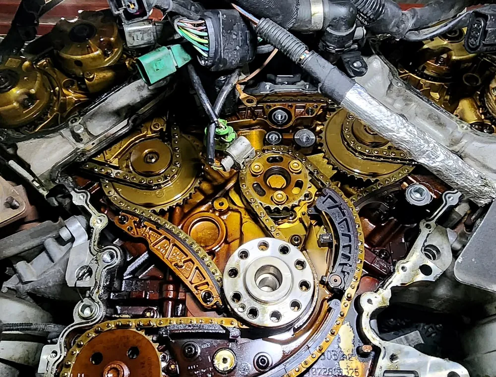 Engine timing service work at Vollux Autowerks