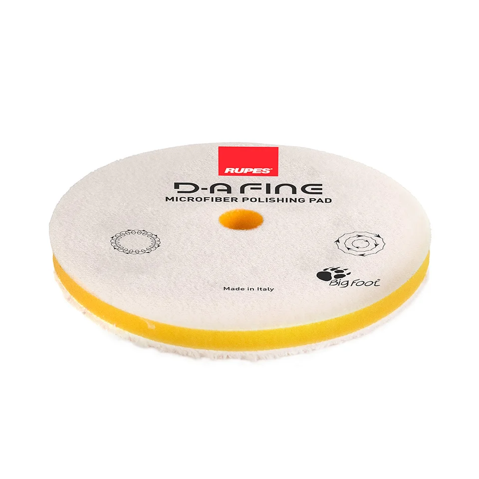 RUPES D-A Fine microfiber polishing pad with yellow foam backing