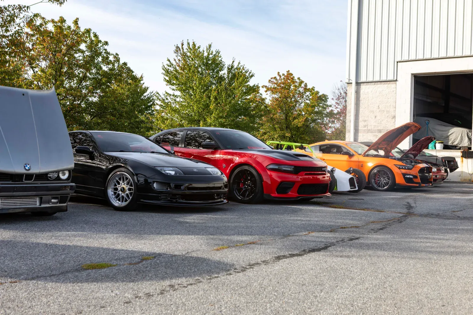 A closer look along the lineup outside the shop.